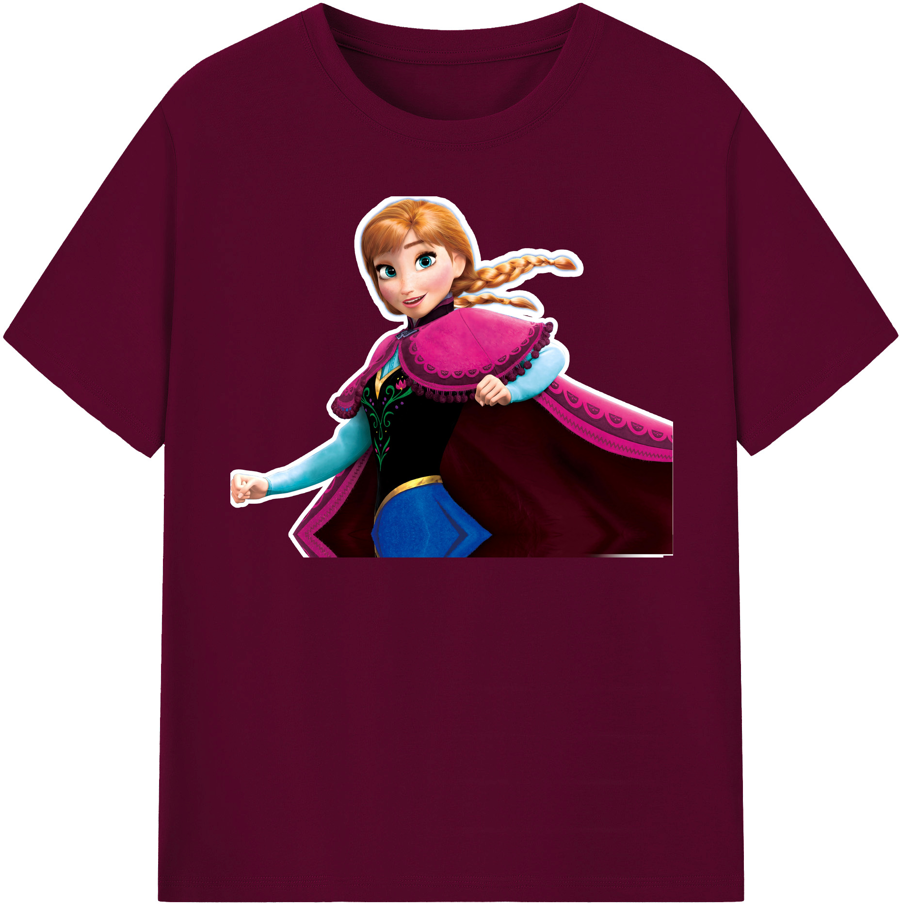 （画像用） アナと雪の女王 アンナ エルサ Frozen Anna Elsa レディースカジュアルプリントTシャツ（綿100％）